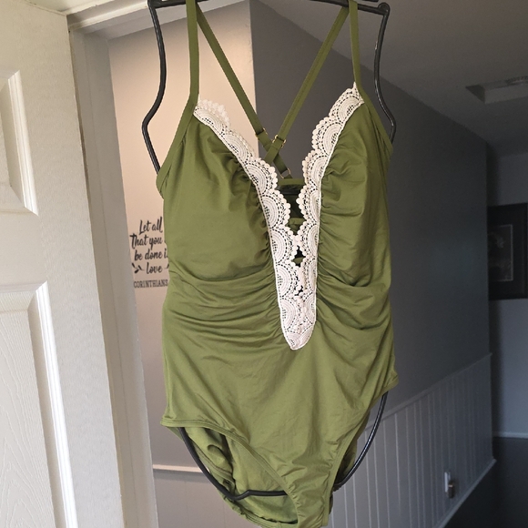 Time and Tru Other - Time and Tru Olive Green Swimwear
